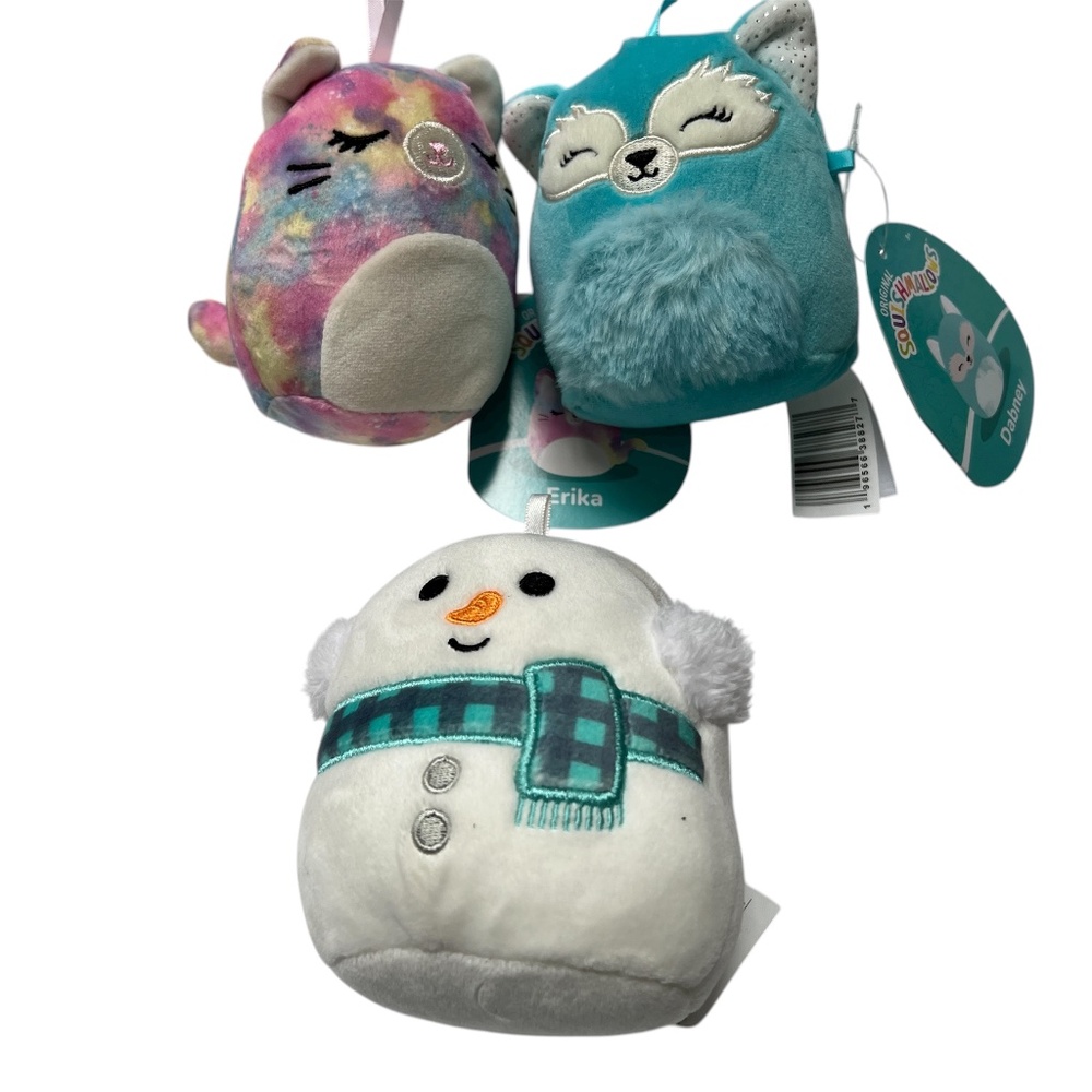 3 Squishmallows With Hanging Loop Dabney Erika Snowpeople 2 Have New Tags